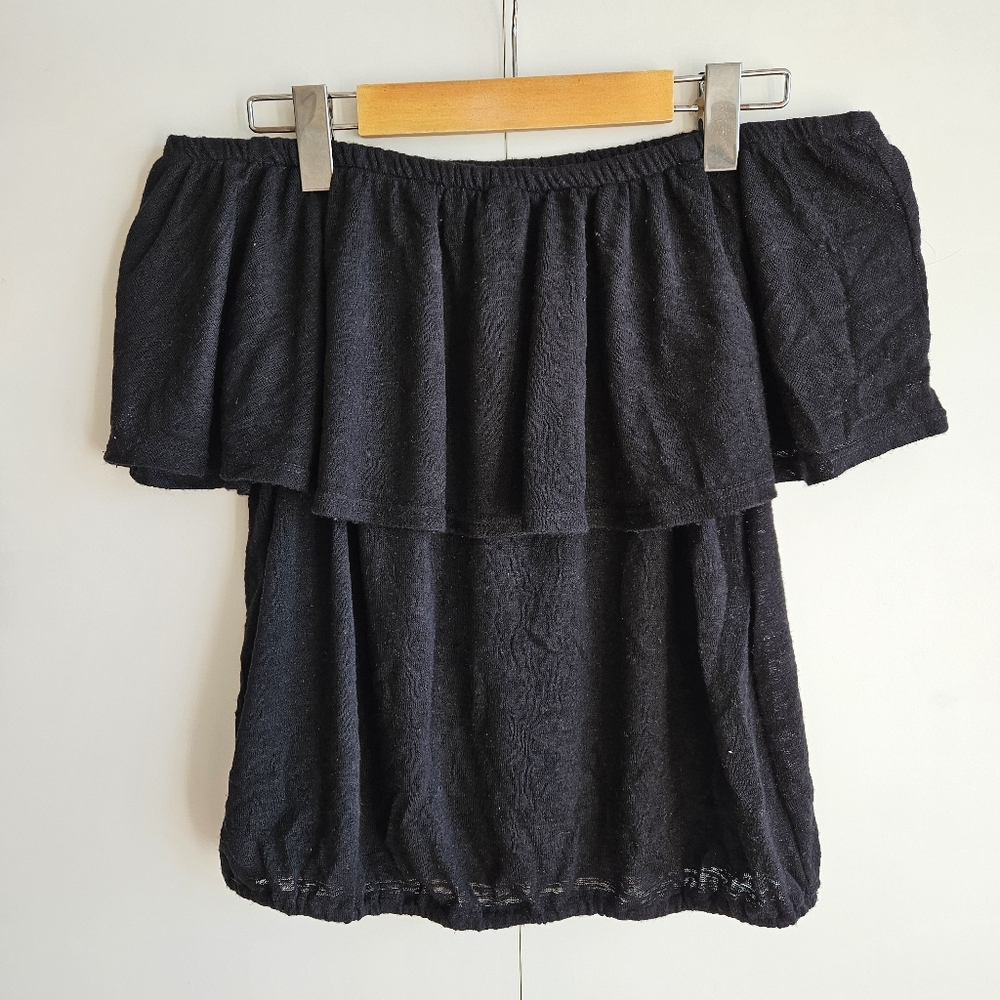 GIBSON Off The Shoulder Top Black Size Medium